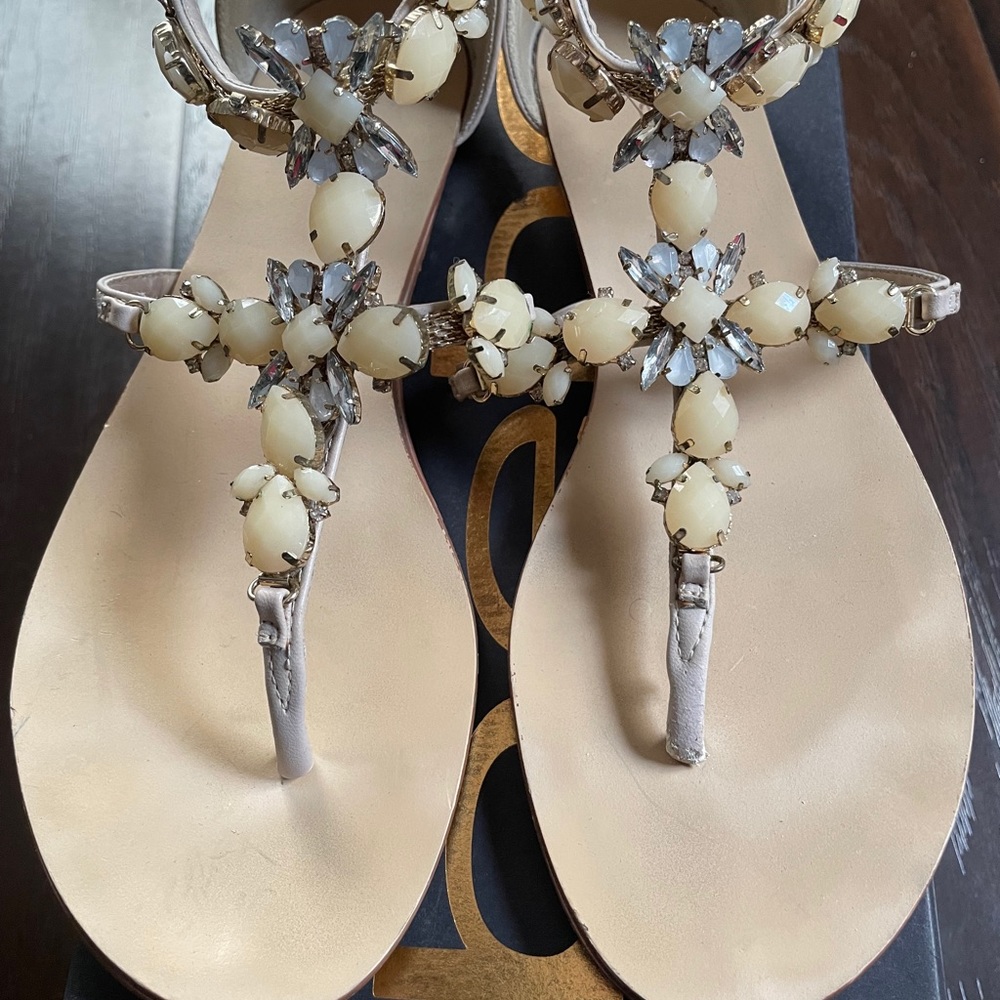 Bebe jeweled flat sandal